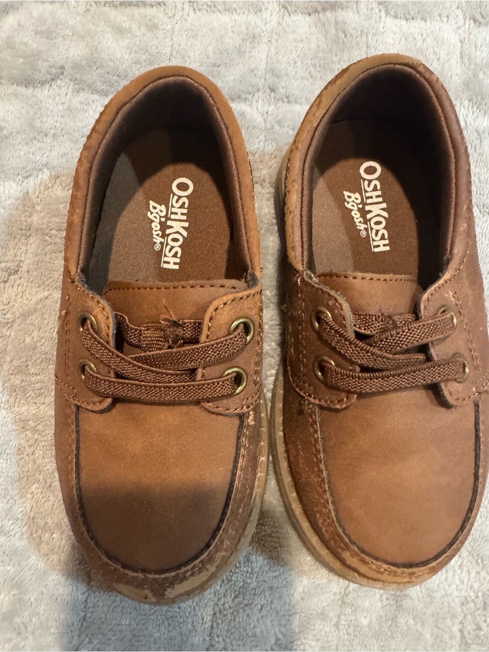 OshKosh B'gosh Boys Brown Lace-Up Boat Shoes